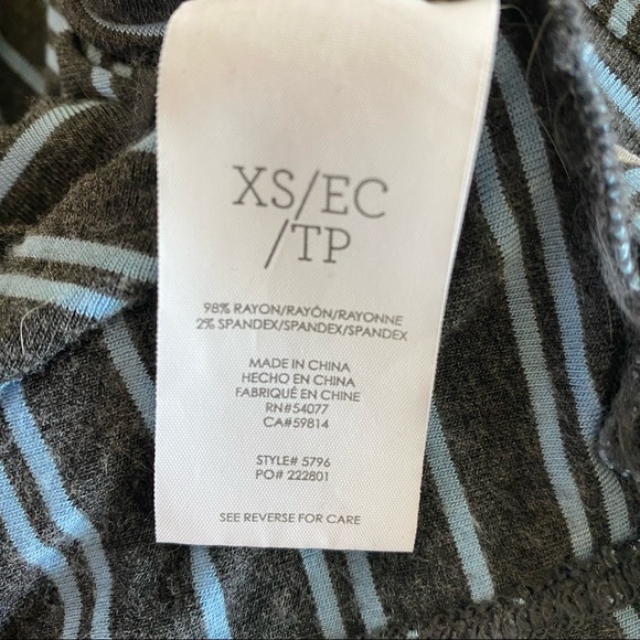 CAbi Dia Dress Gray and Blue Stripe Sleeveless Maxi Dress Women Size XS - Picture 9 of 9